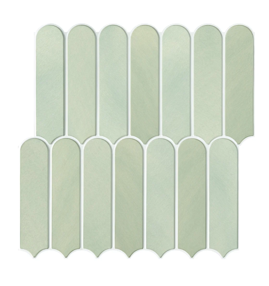 10pk 3D Light Olive Green Fish Scale Peel and Stick Wall Tile