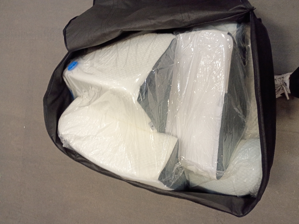 6PCS Wedge Pillow Set for After Surgery, Orthopedic Bed Wedge Pillow for Headboard, Memory Foam Back Pillow for Bed Sitting Up, Sit Up Pillow for Acid Reflux Relief, GERD, Anti Snoring (White)