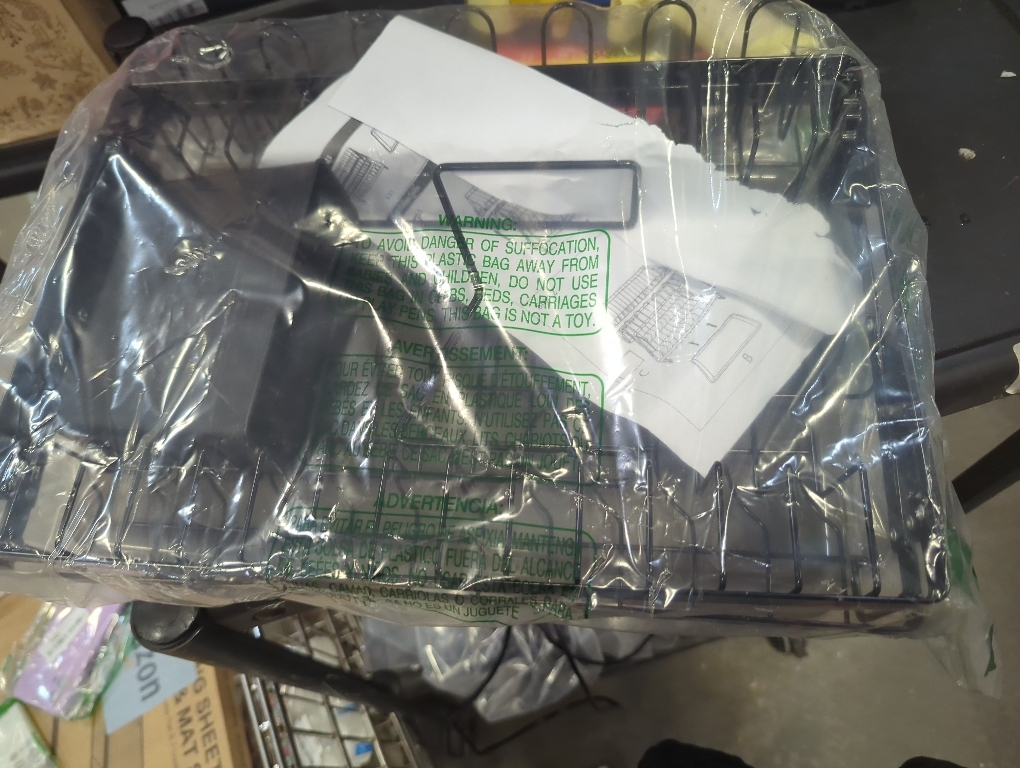 Simple Houseware Dish Drying Rack with Drainboard, Utensil Holder & Mug Hooks, Black Metal Kitchen Counter Organizer