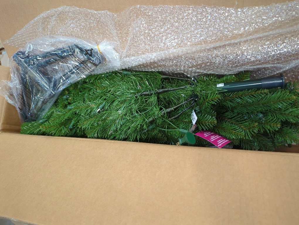 National Tree Company 7.5 ft Unlit Kingswood Fir Slim Artificial Christmas Tree, 1,075 Tips, Includes Stand, Green