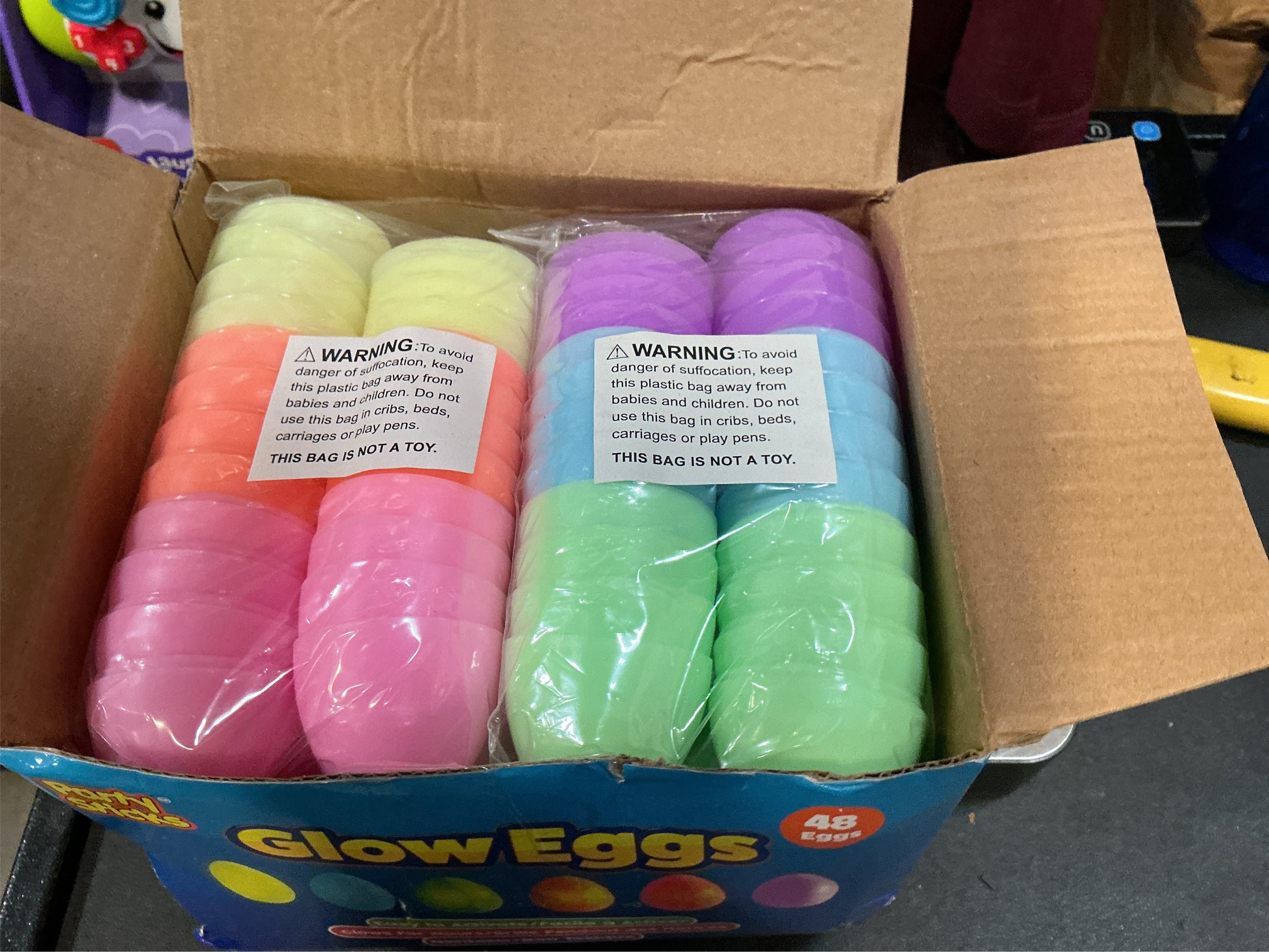 PartySticks 48 Easter Glow Eggs & 144 mini Glow Sticks 192pcs total, Glow-in-the-Dark Kids Teens Adults Easter Basket Stuffers Fillers Gift for Hunt Game, Party Favors, Boys Girls Classroom Prizes