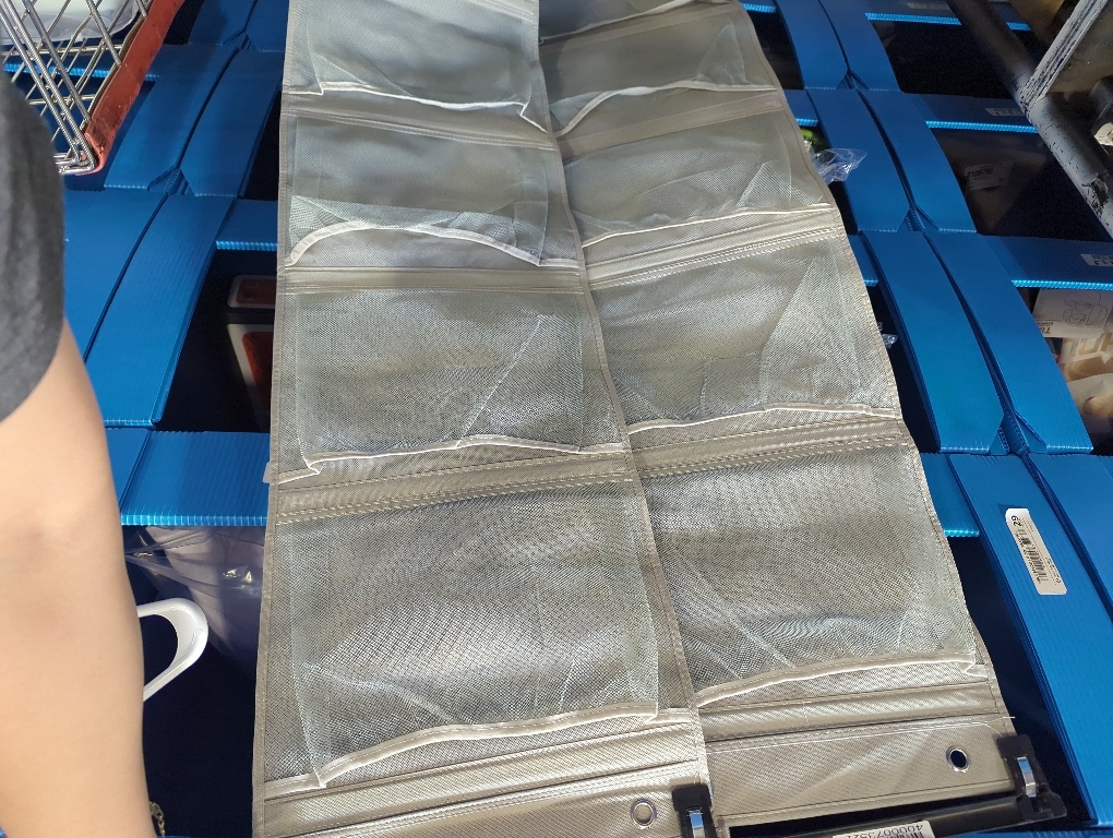 Simple Houseware Double-Sided Hanging Closet Organizer, 24-Pocket Bra & Underwear Storage with Rotating Hanger, Mesh Fabric, Gray, 1 Pack