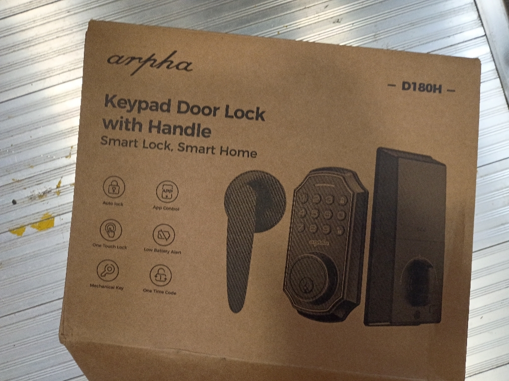 Ulecoce WiFi Smart Door Lock for Front Door, Keyless Entry Door Lock with App Control, Front Door Lock Set, Keypad Deadbolt with Handle Set, 5 Keys, Auto-Lock ＆ One-Touch Lock, One-time Codes, Black