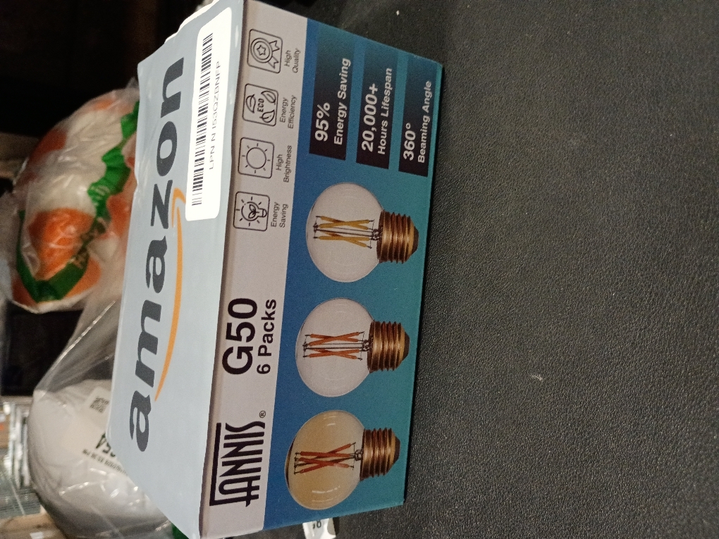 6 Pack G50 E26 Globe LED Light Bulbs Non-Dimmable, G16.5 Small Round Edison Bulb Equivalent 25W 40W Soft Warm White Light 2700K Clear Glass LED Filament Chandelier Ceiling Fan Replacement Bulbs