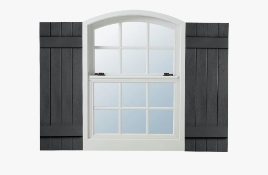 Board And Batten Shutters Black Set of 2