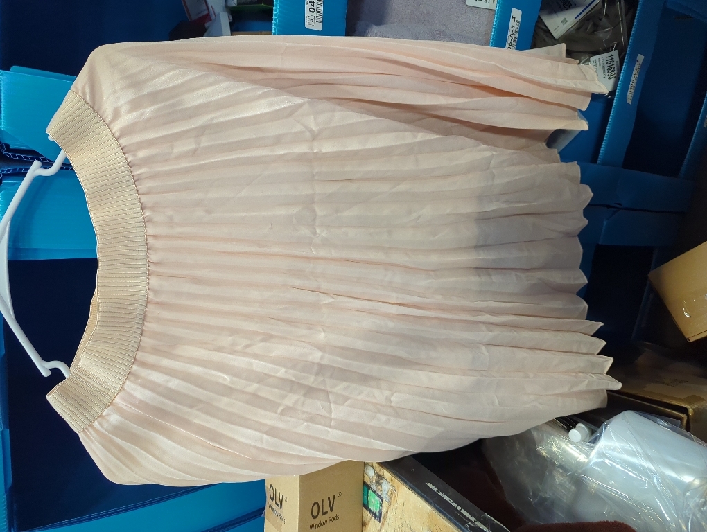 Size S ...GRACE KARIN Women High Elastic Waist Pleated Chiffon Skirt Midi Swing A-line Skirts