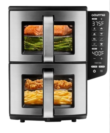 GOURMIA-Dual Basket 11-Quart Air Fryer With Smart Finish