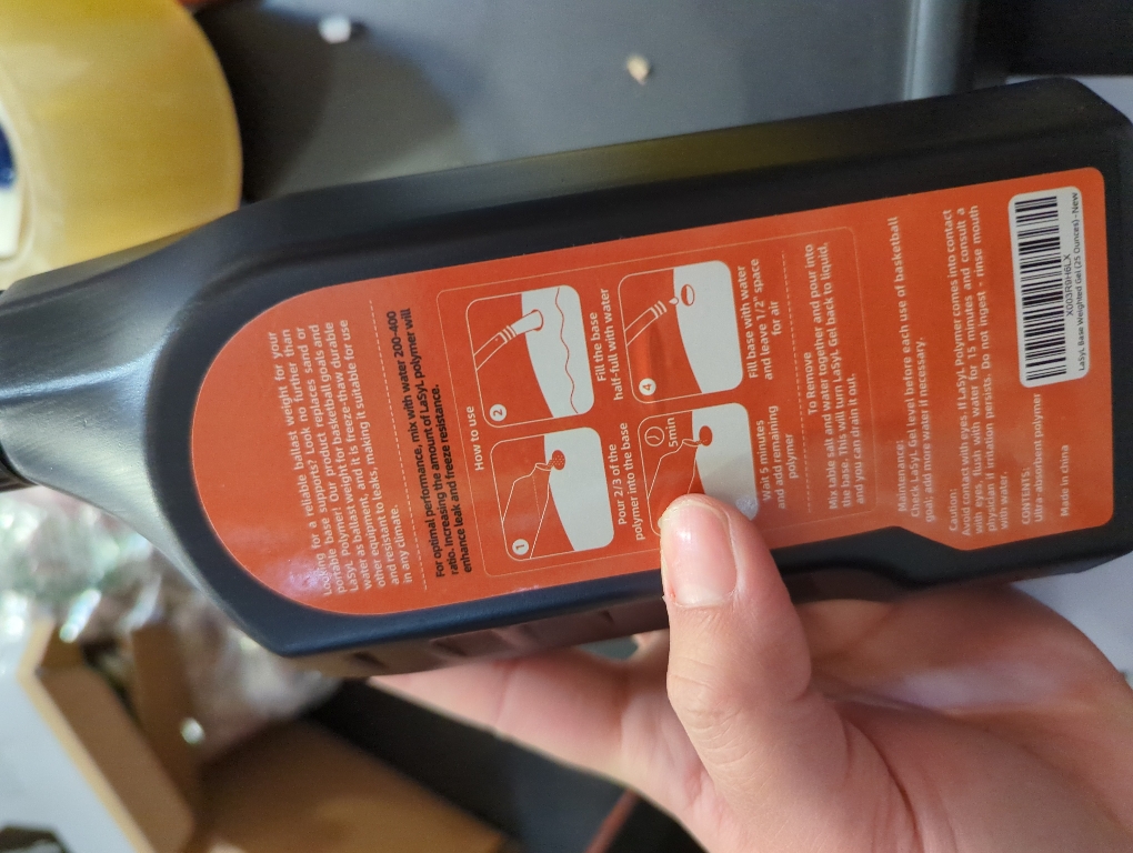 LaSyL Base Weighted Gel (25/50 Ounces) - Sand & Sandbag Replacement for Anchoring Portable Basketball Hoops, Outdoor Umbrellas and Volleyball Nets - More Effective Than Water Alone