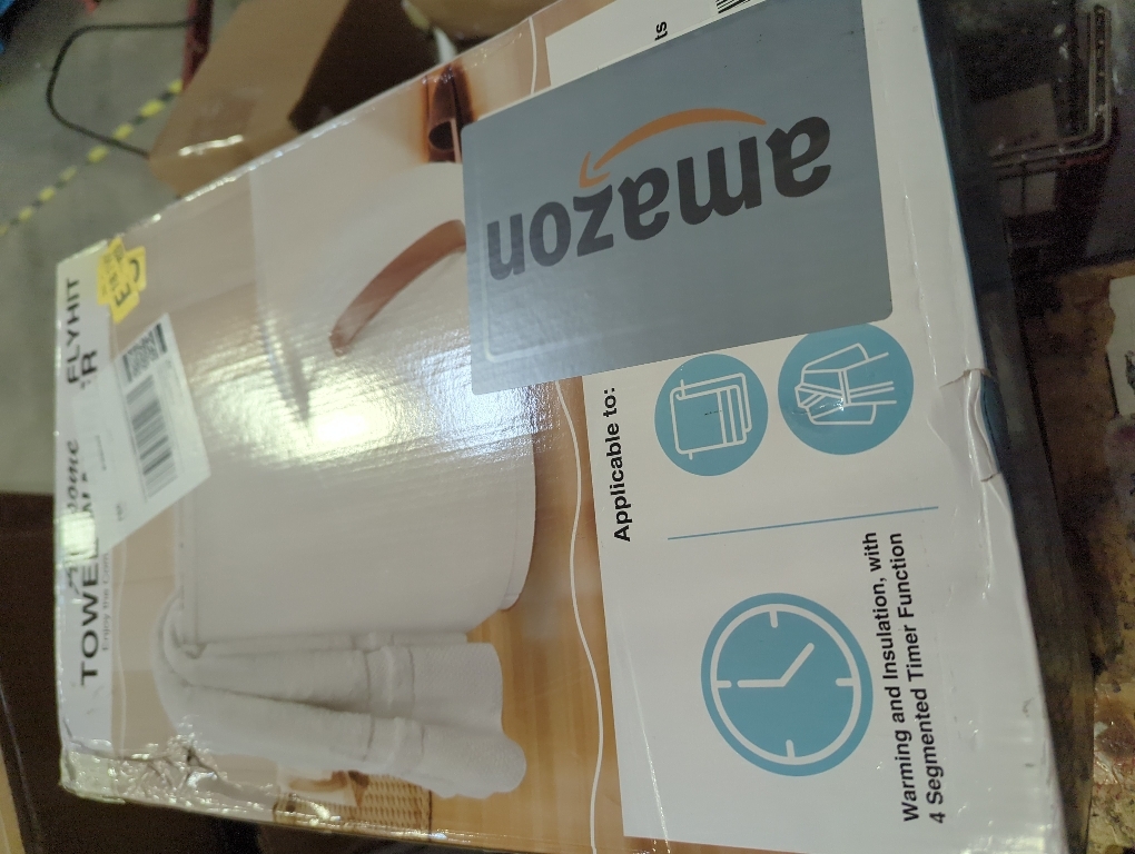 SAMEAT Heated Towel Warmers for Bathroom - Large Towel Warmer Bucket, Wood Handle, Auto Shut Off, Fits Up to Two 40X70 Oversized Towels, White