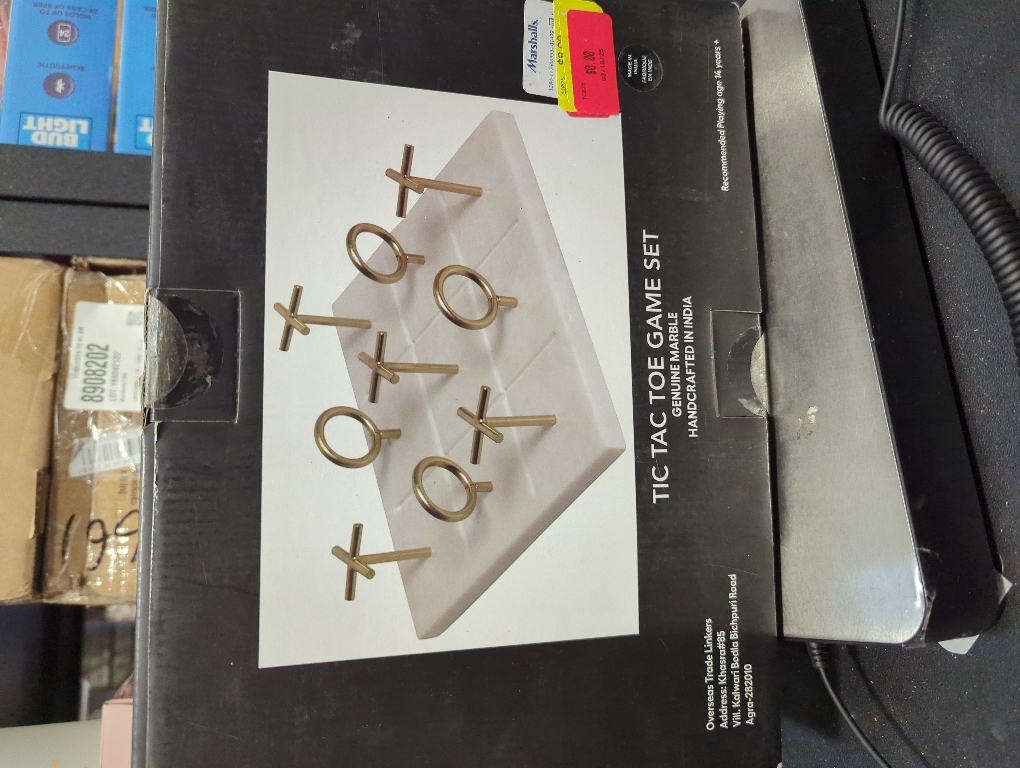 Marble Tic Tac Toe Game Board X and O Game Set for Birthday Gift to Students Luxury Marble & Brass Tic Tac Toe Game - Elegant Home Decor & Tabletop Strategy Game