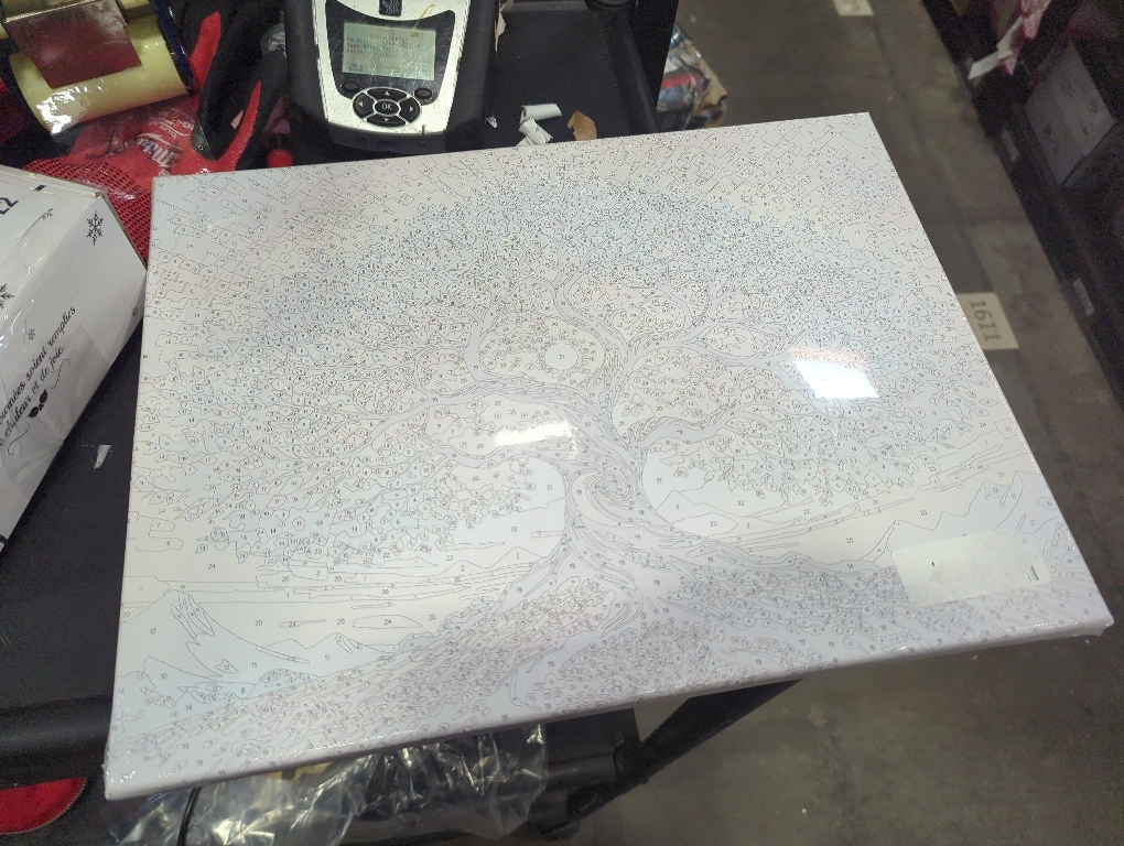 Tree of Life Paint by Numbers Kit for Adults with Framed Beginner Stained Glass Painting Kit Color by Numbers for Adults Canvas DIY Acrylic 12X16 Inches