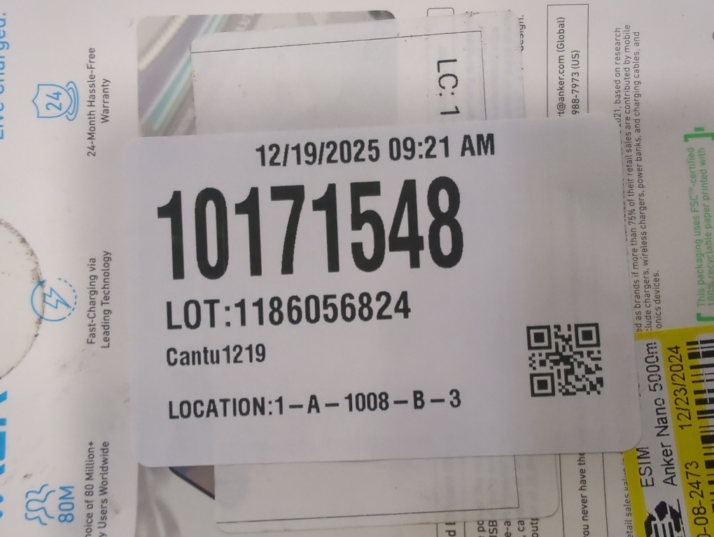 Anker - Nano Power Bank with Built-in Foldable USB-C Connector - Black