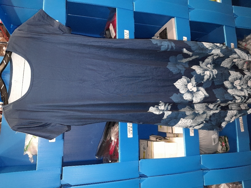 AHAIJ Women Summer Casual Maxi Dress Floral Printed Loose Pockets Short Sleeve Split Boho Dresses size medium