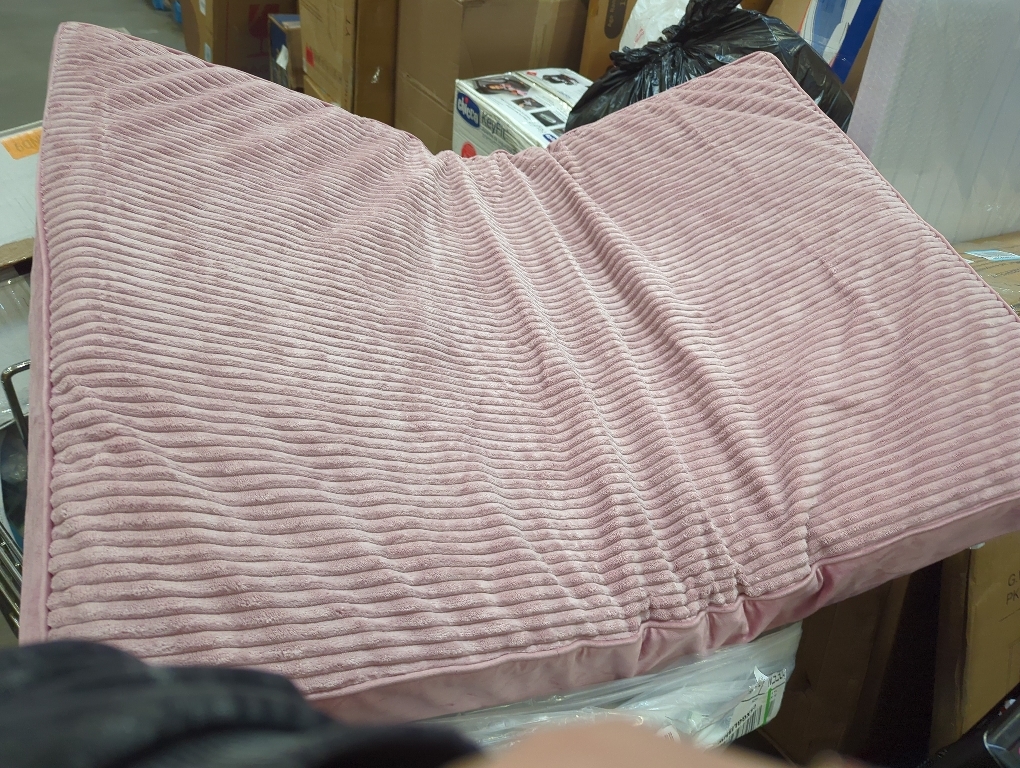 OhGeni Orthopedic Waterproof & Machine Washable Dog Bed for Medium Large Pets, Cat Mat with 25D Egg Crate Foam, Non-Slip Bottom & Removable Cover, 44 Inches(Pink)