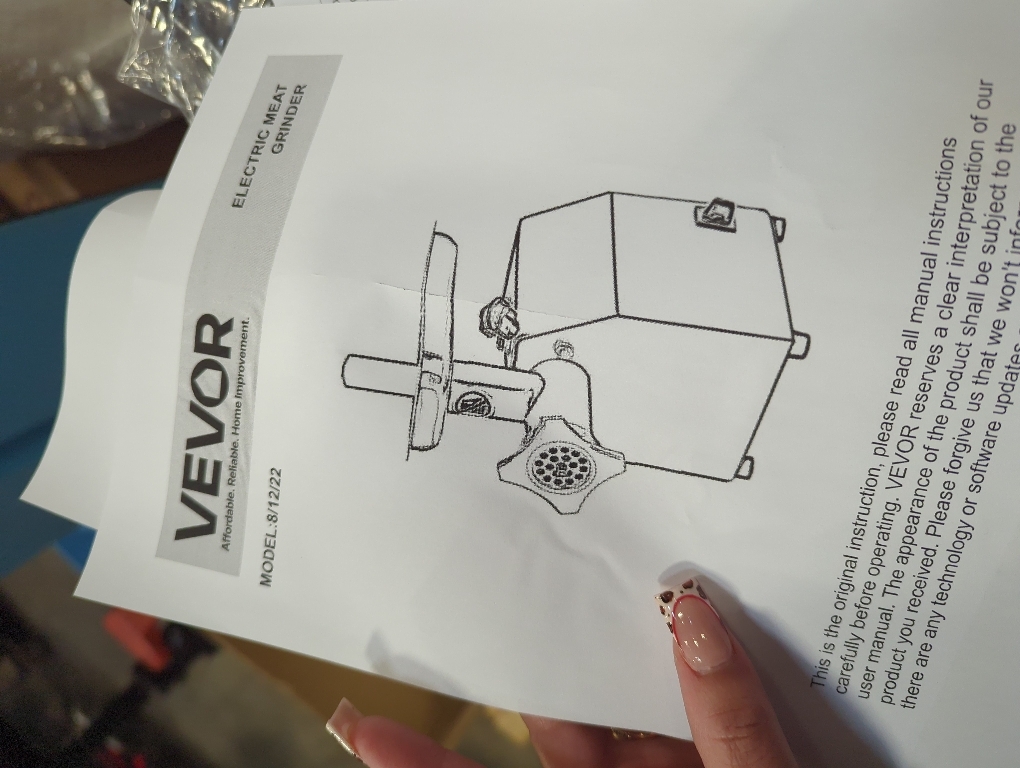 VEVOR Commercial Electric Meat Grinder, 7 lbs/min Capacity, #12 Industrial Meat Mincer with 2 Stainless Steel Blades, 2 Grinding Plates, 850W Heavy-Duty Sausage Maker Stuffer, for Kitchen, Restaurant