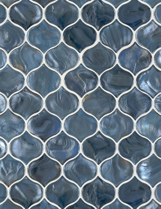 Blue Shimmer, Arabesque - Glass Tile Box