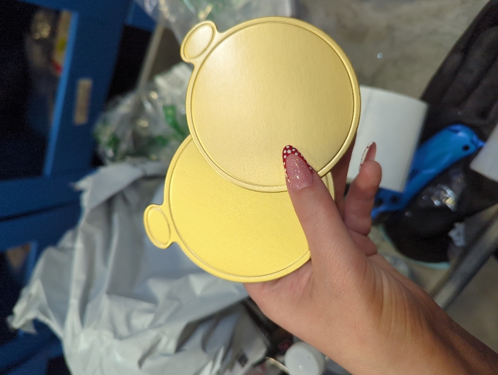 100pcs Mini Cake Boards, 3.1 Mini Round Cardboard, Golden | Mousse Cupcake Base for Cake Dessert