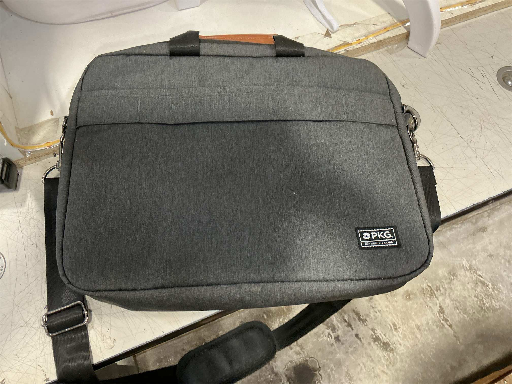 PKG gray computer bag