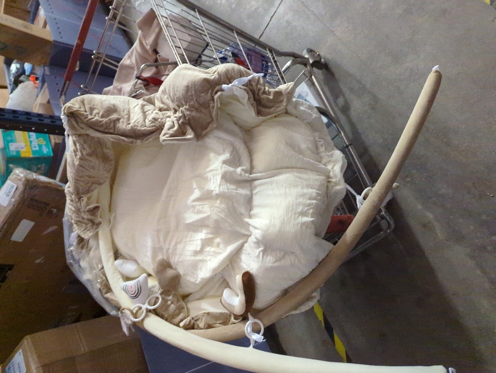 5-in-1 Plush Baby Play Gym & Activity Mat, Baby Play Mats, Baby Gym with Convertible Design, Tummy Time Mat with Pillow, 6 Sensory Toys for Newborn to Toddler, Cream