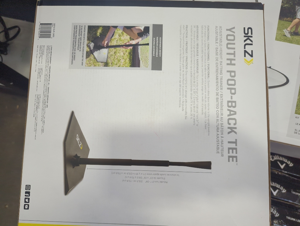 SKLZ Pop-Back Adjustable Youth Baseball and Softball Batting Tee