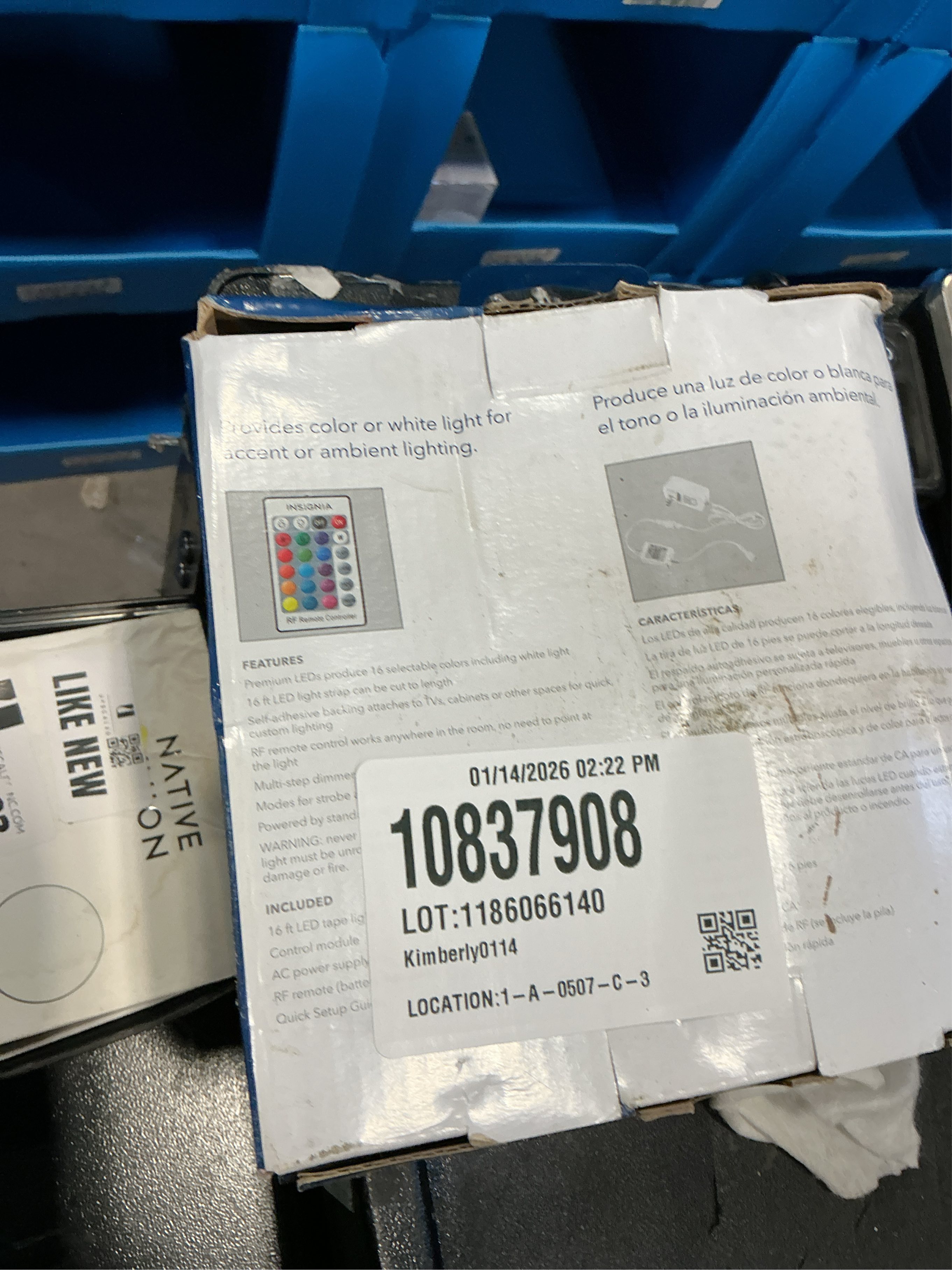 Insignia™ - 16 Ft. Multi-Color LED Tape Light - White