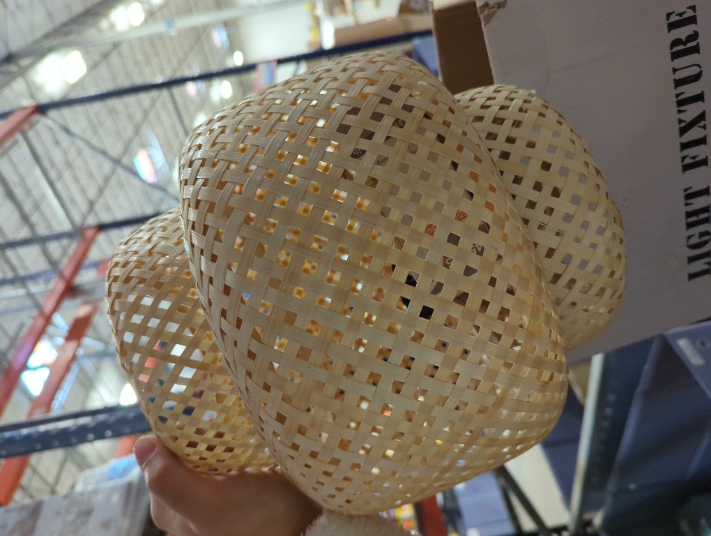 Plug in Pendant Light Rattan Hanging Lights with Plug in Cord Bamboo Hanging Lamp Dimmable,Handmade Woven Boho Wicker Basket Lamp Shade,Plug in Ceiling Light Fixture for Living Room Bedroom Kitchen