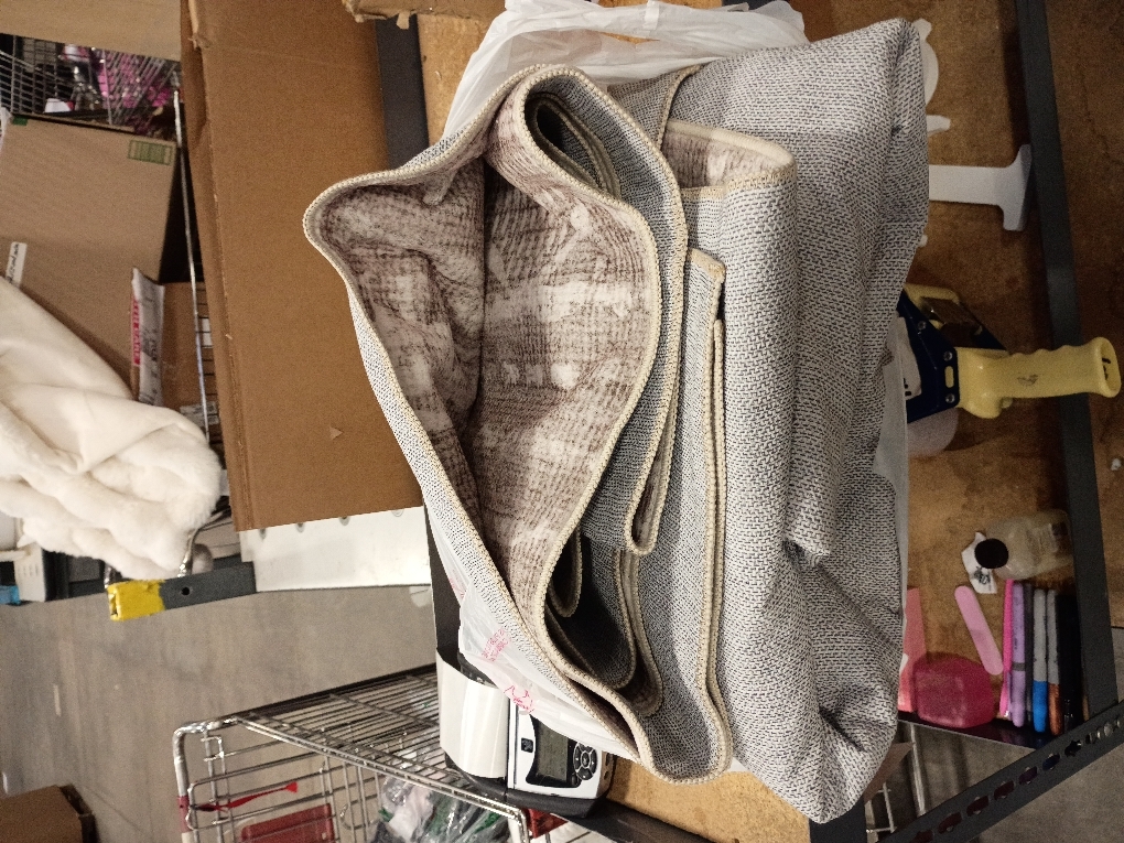 IOHOUZE Abstract Area Rugs 9x12 Ft Washable Large Rugs for Living Room, Non Slip Dining Room Rug, Printed Faux Wool Rugs for Bedroom, Floor Carpet for Office Nursery Playroom, Beige Brown