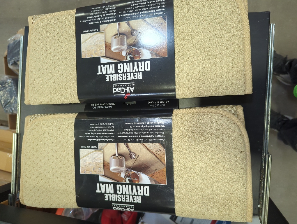 All-Clad Premium Reversible Dish Drying Mat for Kitchen: 16 x 28 Ultra-Absorbent, Long-Lasting, No Condensation, and Oversized for Large Pots and Pans - 2 Pack, Cappuccino