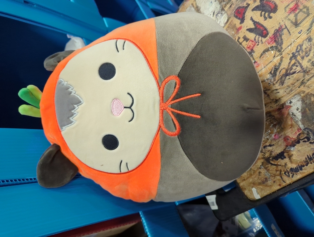 Squishmallows Original 12-Inch Luanne Grey Opossum with Carrot Hat - Official Jazwares Plush