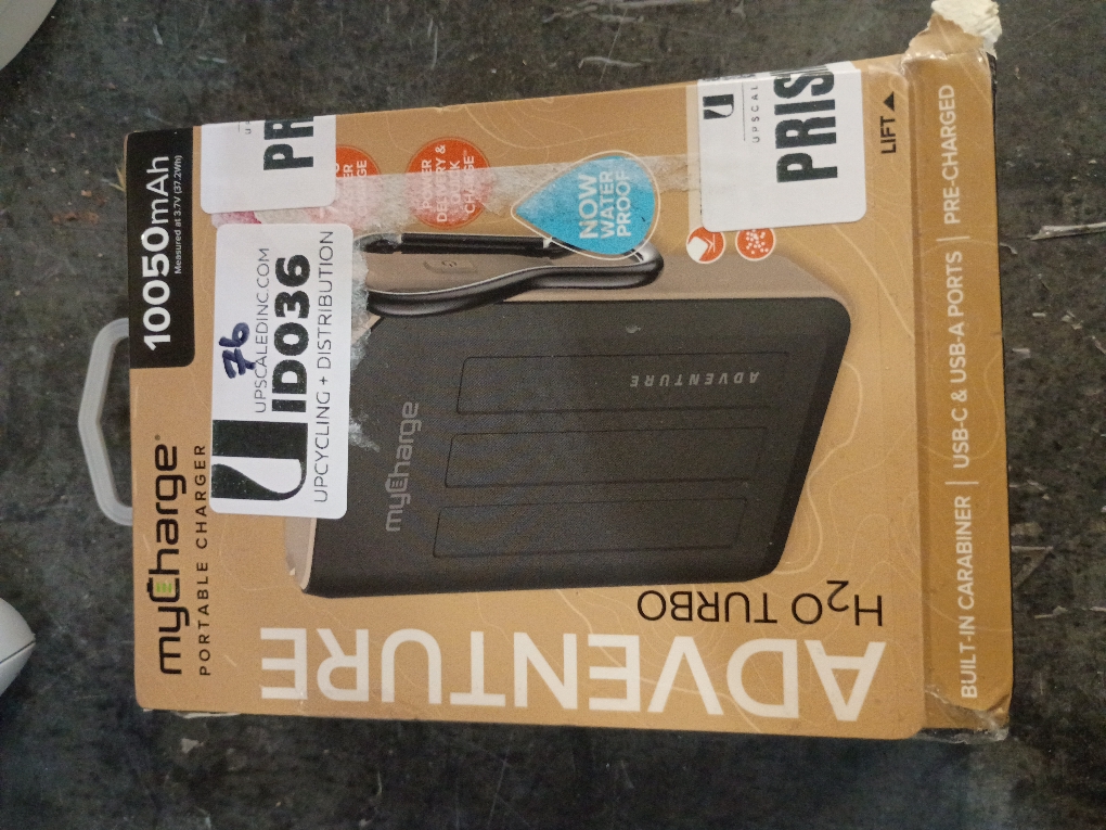 MyCharge - Adventure H2O Turbo 10,050 MAh Portable Charger for Most USB Enabled Devices - Gray