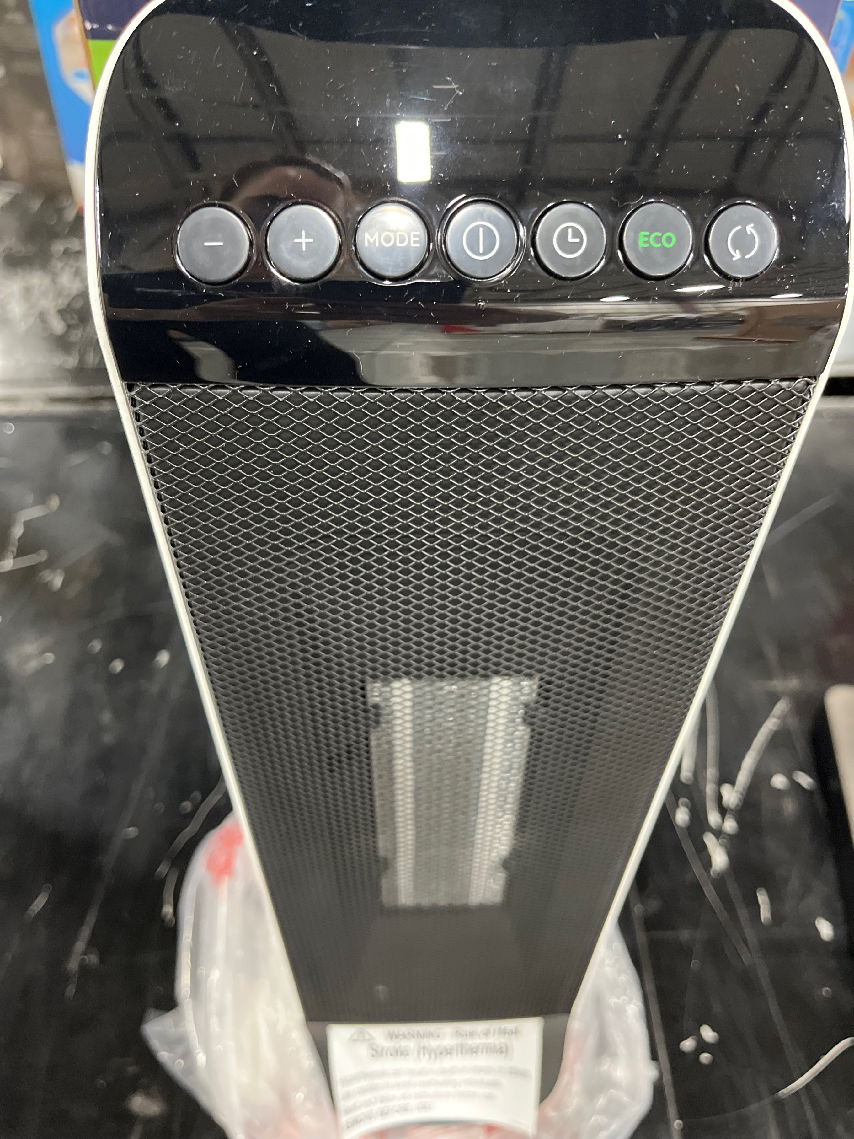 DeLonghi Ceramic Digital Tower Heater: 1500W Oscillating Fan, Remote Control, Adjustable Thermostat, ETL Listed, White