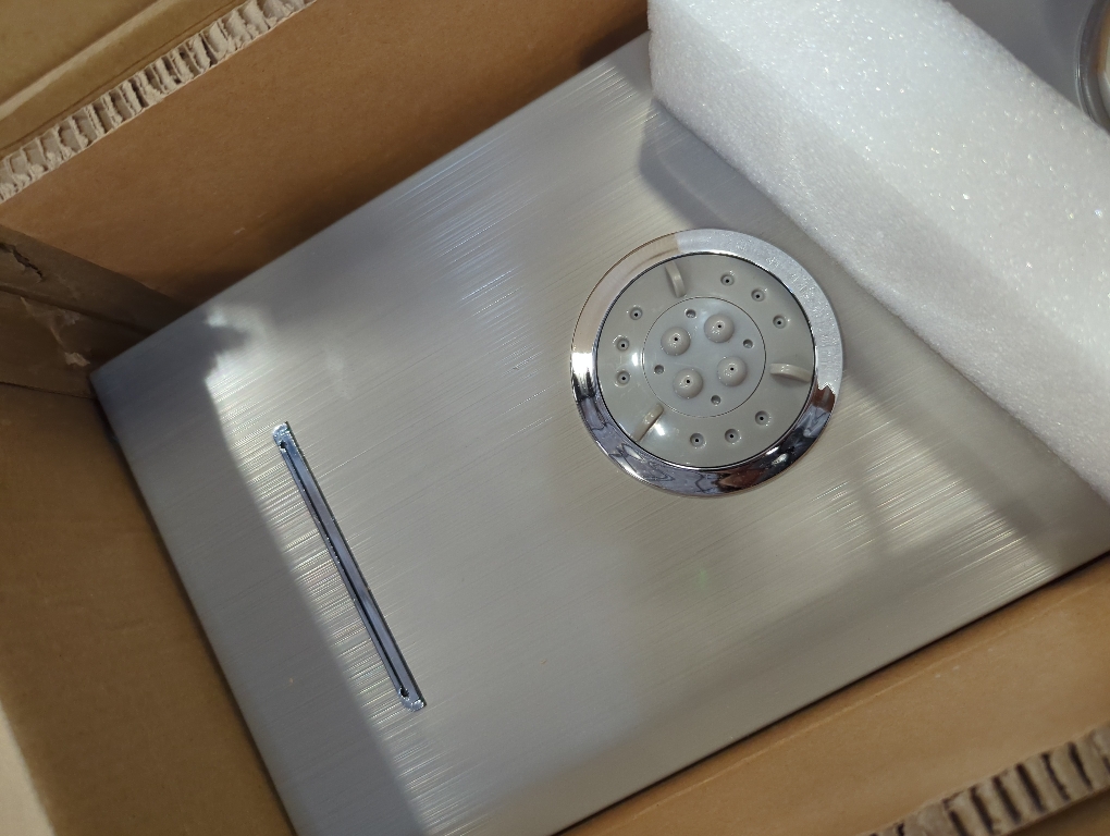 Multi-Function LED Lights Shower Panel System Black, 5 in 1 Shower Panel Include Rainfall & Waterfall Shower Head, 3 Pcs Adjustable Massage Jets, Handheld Shower, Tub Spout