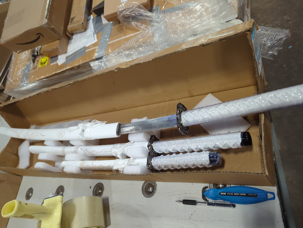 White Carbon Steel Real Katana Set Ornaments Handicrafts Japanese Samurai Sword