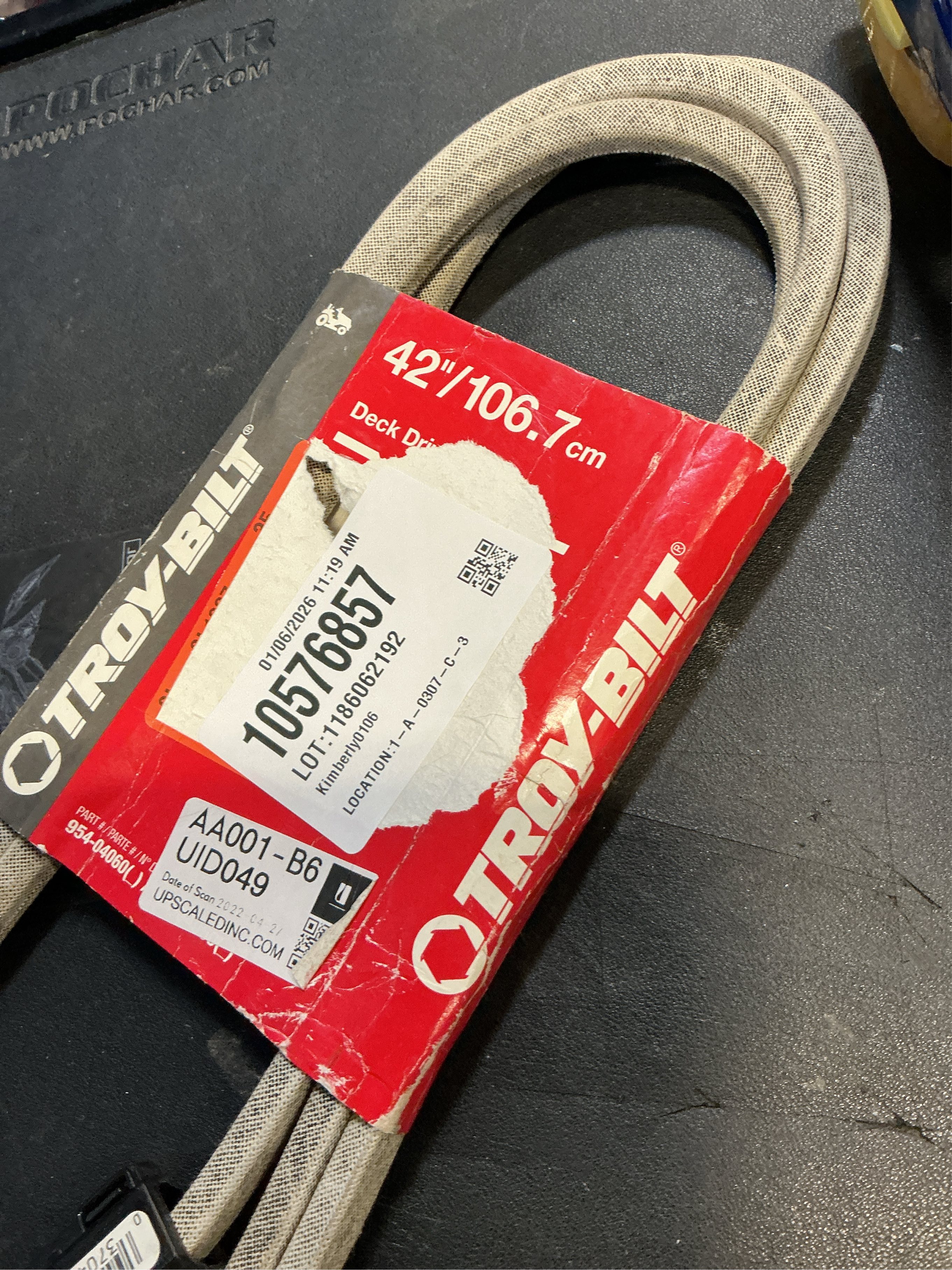 Original Equipment 42 in. Deck Drive Belt for Troy-Bilt Lawn Tractors, Replaces OE# 954-04060 , 754-04060