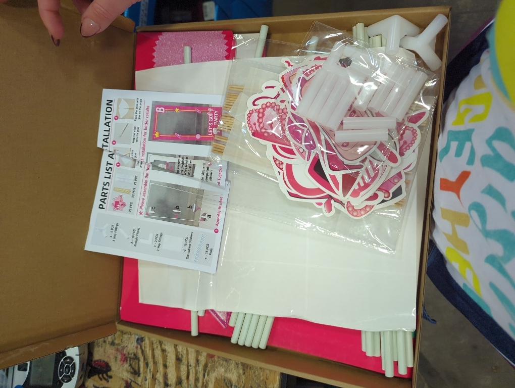 4.5 Ft Tall Life Size Photo Booth Props with Fixed Bracket, Stand-in Cardboard Doll Photo Props for Birthday Party Decorations, Girls Photoshoot, Pink Princess Doll Theme Decor