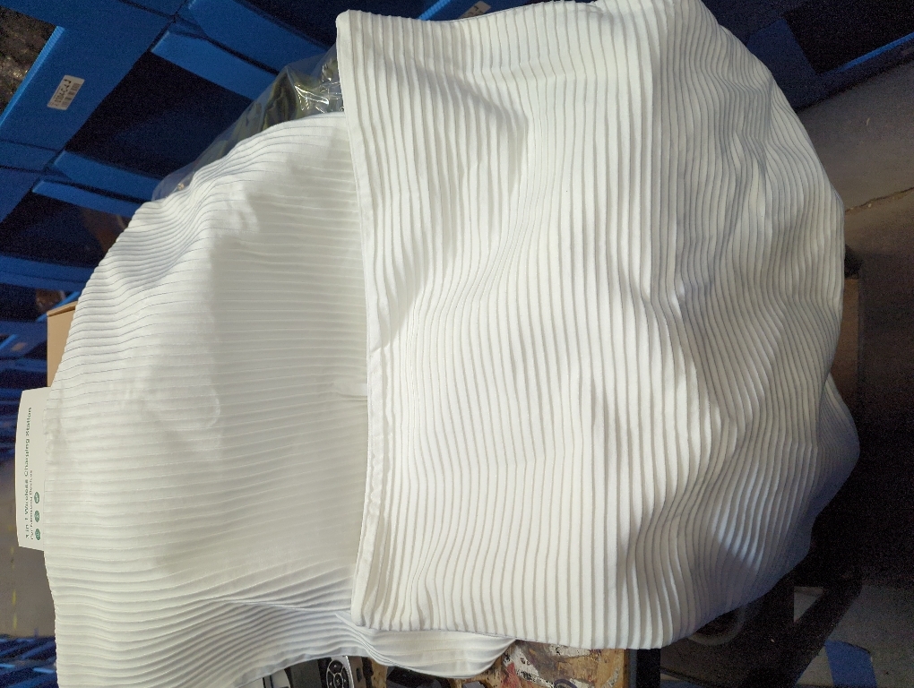 LIGICKY Set of 2 White Corduroy Throw Pillow Covers 18 x 18 inch Decorative Neutral Striped Textured Pattern Cushion Cover Soft Wide Edge Square Cushion Cases for Sofa Bedroom Couch Party Décor