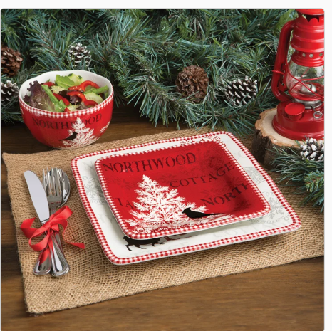 222 FifthNorthwood Cottage 12-piece Dinnerware Set