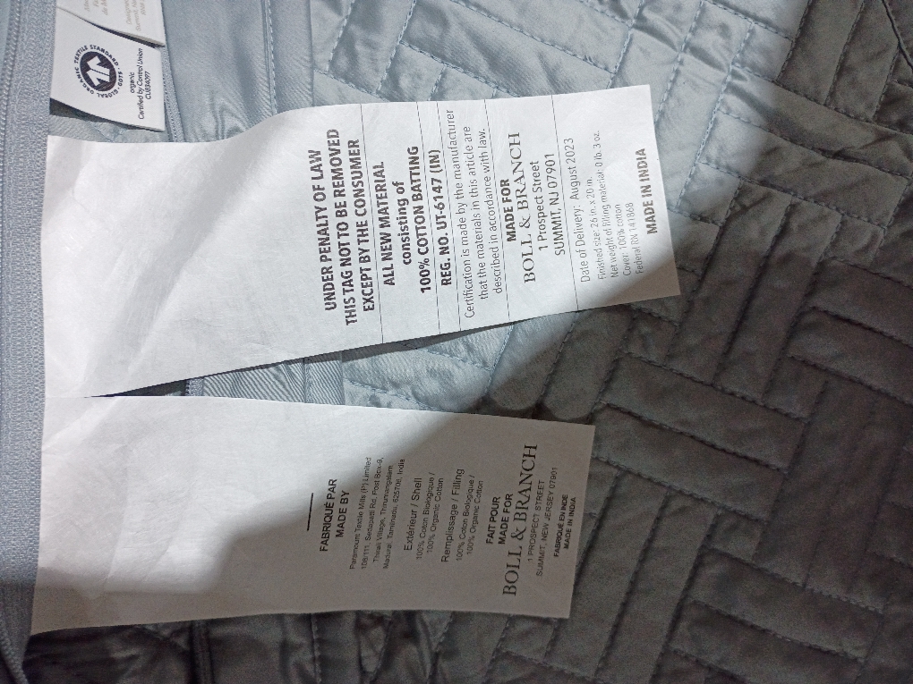 BOLL & BRANCH Signature Basketweave Quilt Set - Prime Exclusive, Mineral - Luxury 100% Organic Cotton - 1 Bedspread, 2 Shams - Soft and Breathable ((Full-Queen)(See the picture for the color)