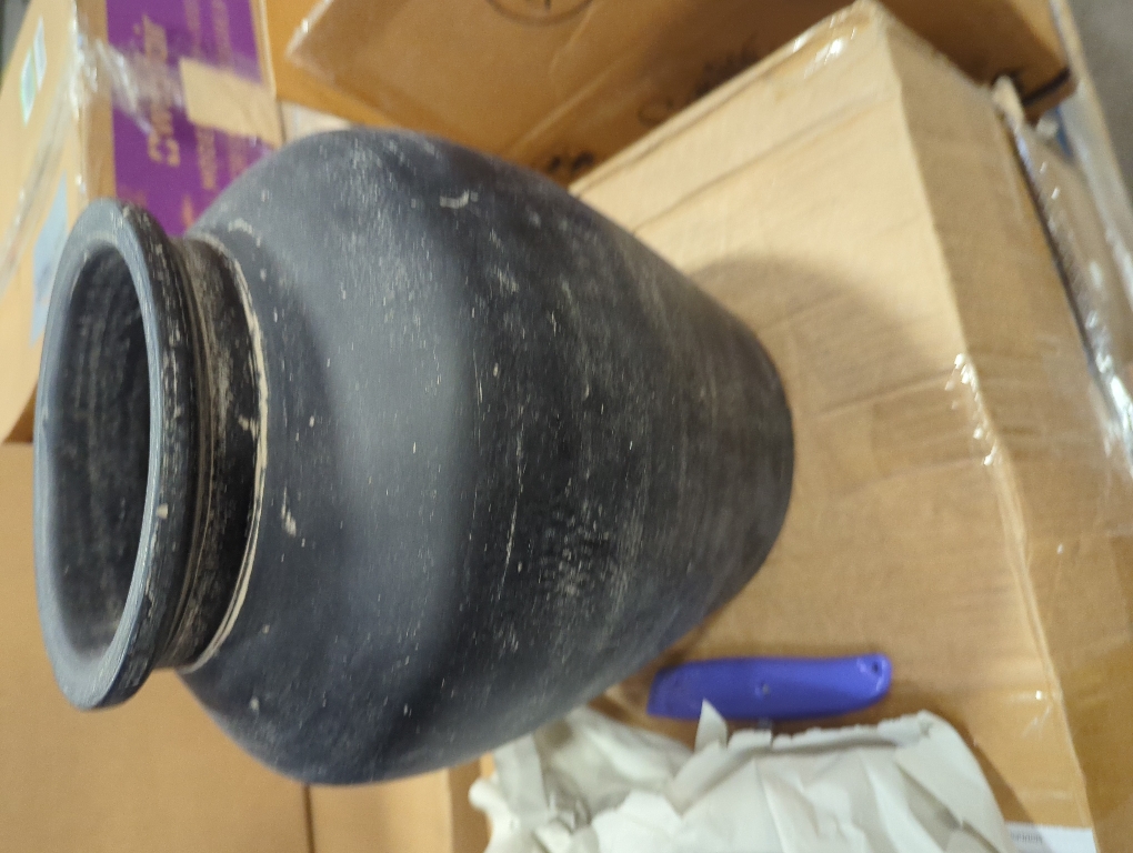 Signature Design by Ashley Meadie Traditional Indoor Terra Cotta Tabletop Vase with Wide Mouth, Blue