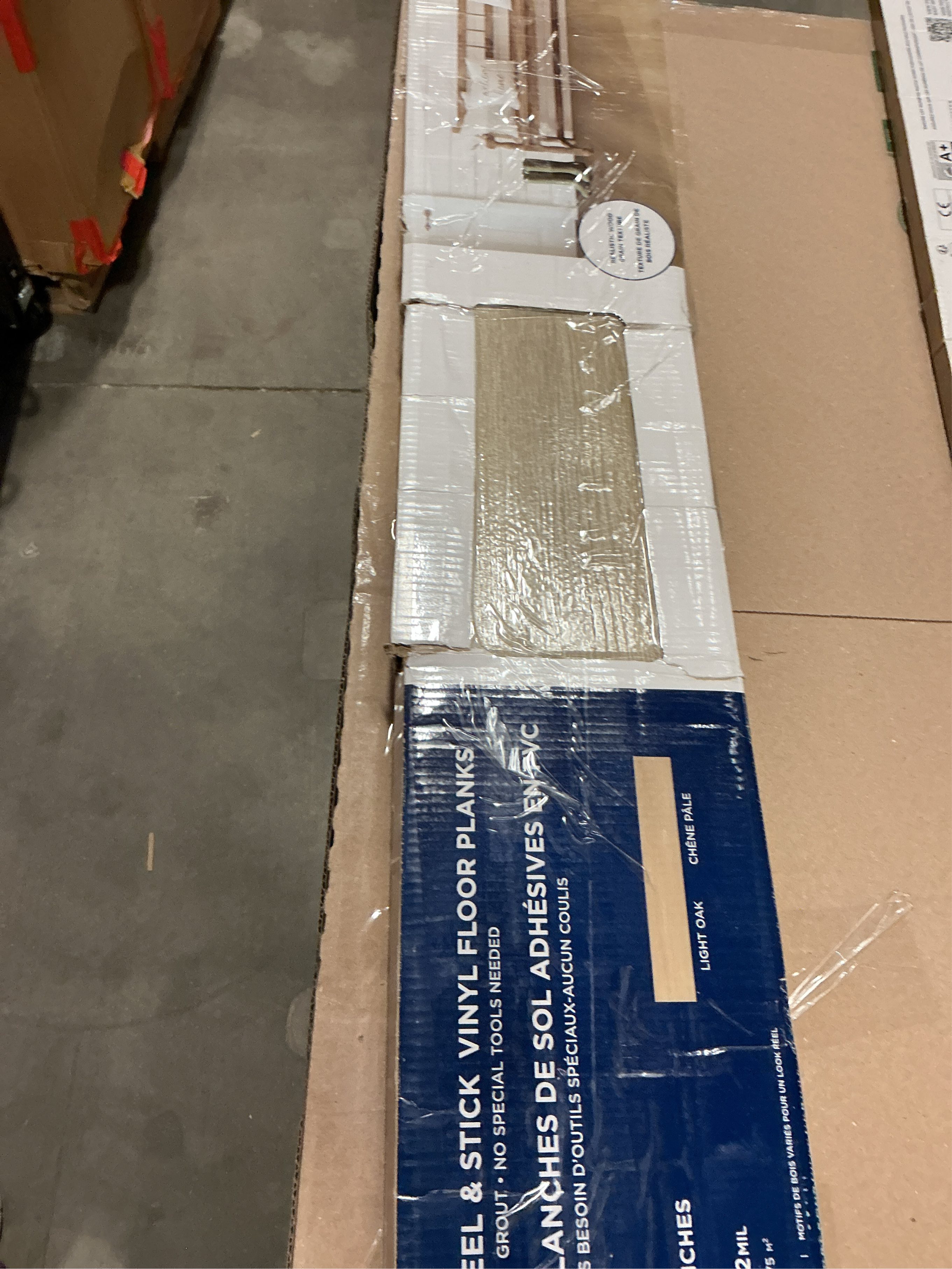 Light Oak 2 MIL x 6 in. W x 36 in. L Water Resistant Peel and Stick Vinyl Tile Flooring (10.5 sq. ft.)