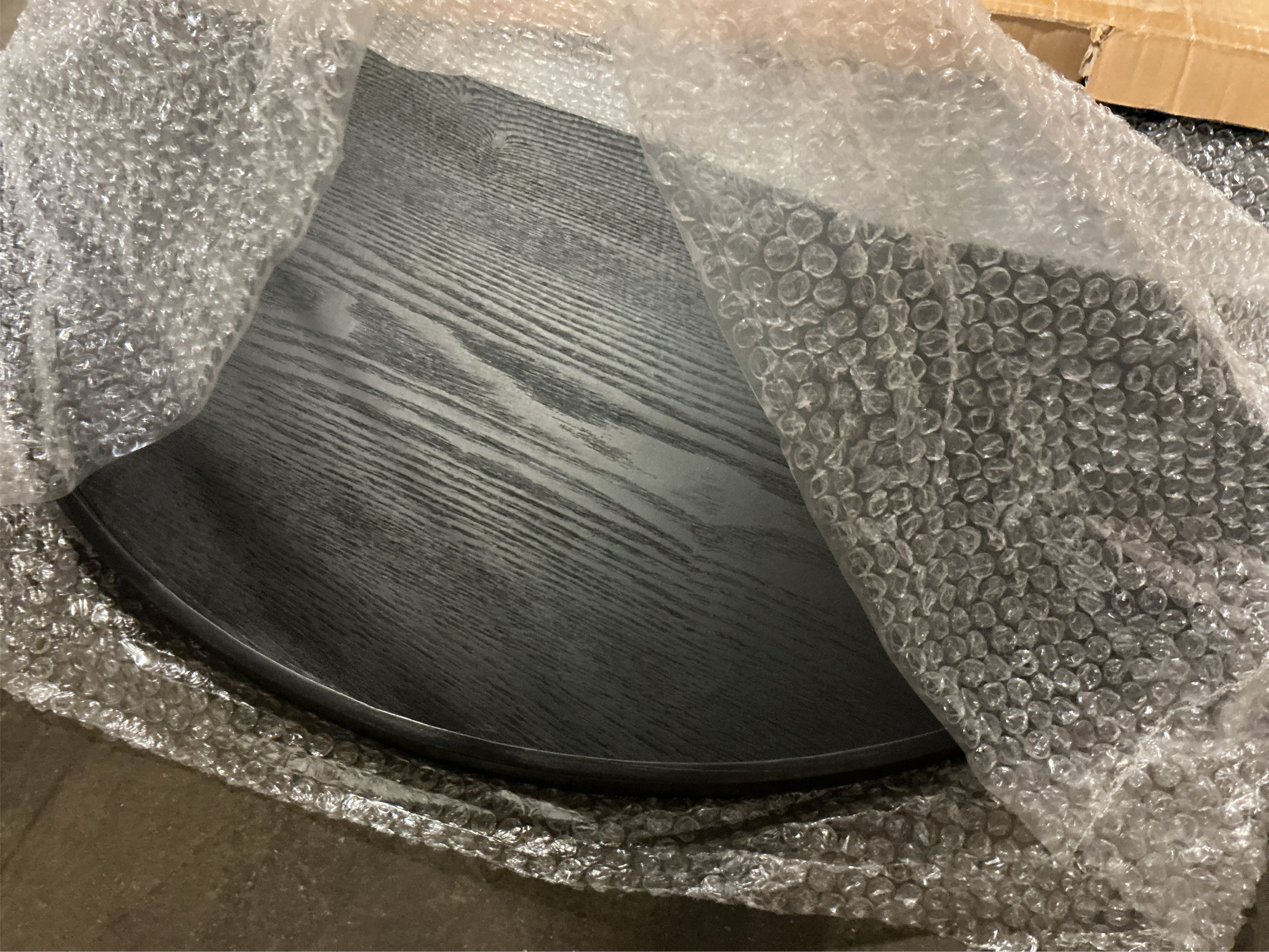 30 inch Round Solid Wood Serving Tray Extra Large Tea Coffee Snack Food Meals Serving Plate Non-Slip Kitchen Party Bar Server Ottoman Tray Breakfast Tray with Raised Edges Black