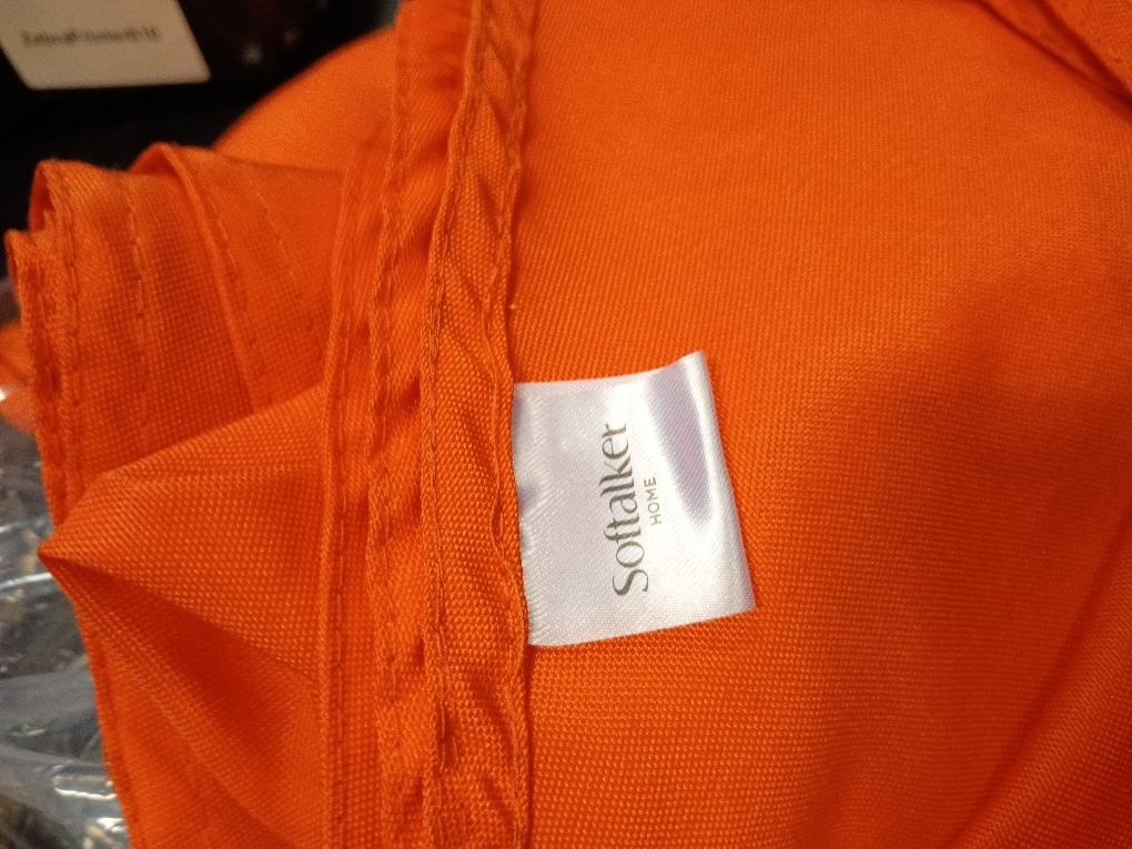 Softalk circular Tablecloth  - Stain and Wrinkle Resistant Washable Polyester Table Cloth, Decorative Fabric Table Cover for Dining Tables, Buffet Parties and Camping, Orange