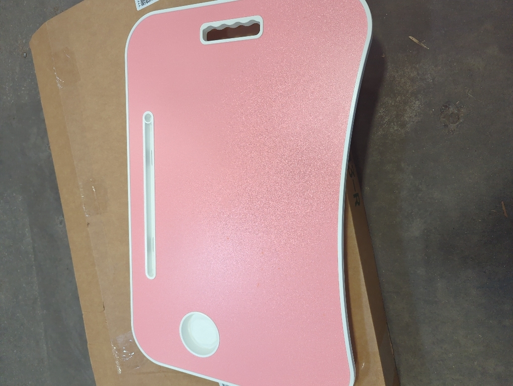 ‼️has mild stains ‼️Foldable Laptop Bed Tray Table with Cup Holder Slot, Pink | Phone & Tablet Holder, Easy Carry Handle, Work or Study in Bed, Folding Legs, Portable Design