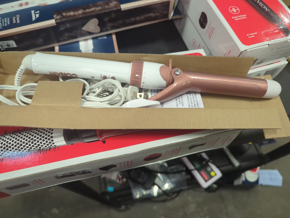 Color rose gold Conair Double Ceramic Gentle Rose Gold 1 Inch Curling Iron