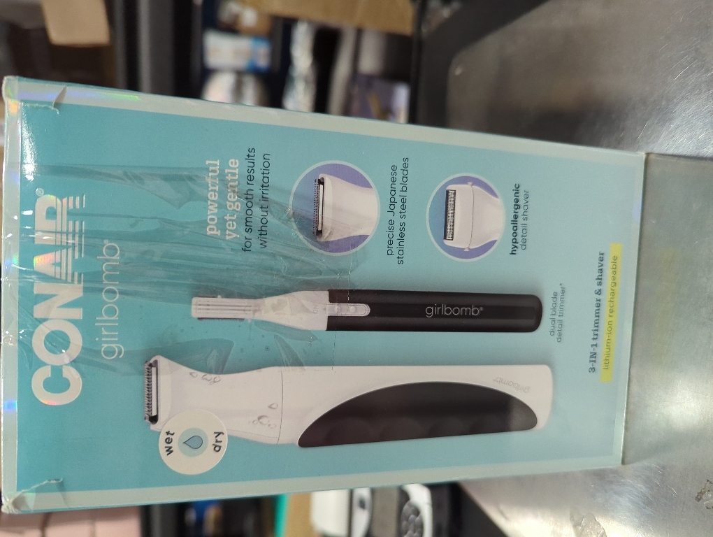 Conair GIRLBOMB Bikini Trimmer for Women | Trimmer for Women | Electric Shaver Set for Women | Wet/Dry | Lithium Ion Rechargeable