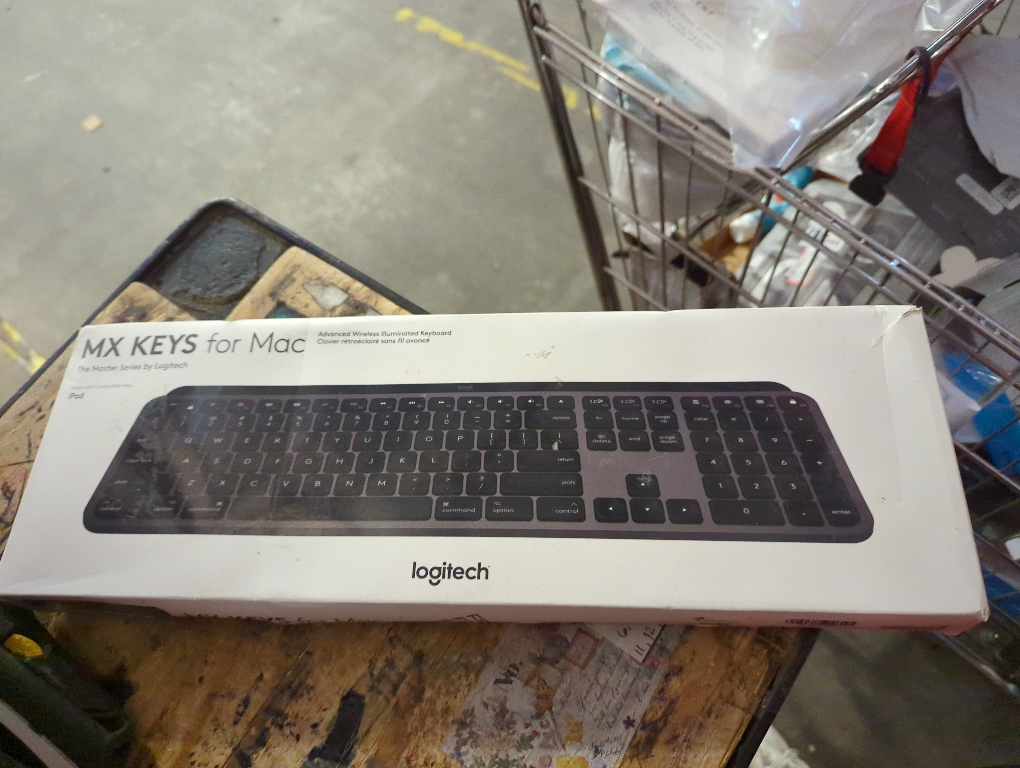 Logitech MX Keys Advanced Wireless Illuminated Keyboard for Mac, Backlit LED Keys, Bluetooth, USB-C, Metal Build - Space Gray