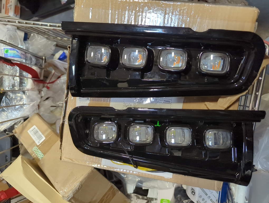 BINQIGOO LED Front Bumper Fog Light Daytime Running Lamp White/Amber Dynamic Sequential Flash Turn Signal Light DRL Compatible with Ford Bronco 2021-2023（Not for Sport/Plastic Bumper）