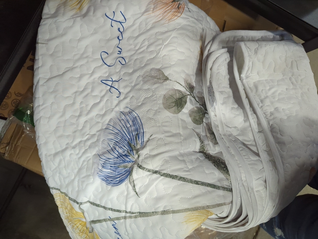 Dinjoy Floral Quilt Set Queen 3 Pieces Blue & Yellow Quilts Bedding Set Bohemian Bedspread Bed Cover Lightweight Spring Summer Beds Coverlet for All Season(96x90)