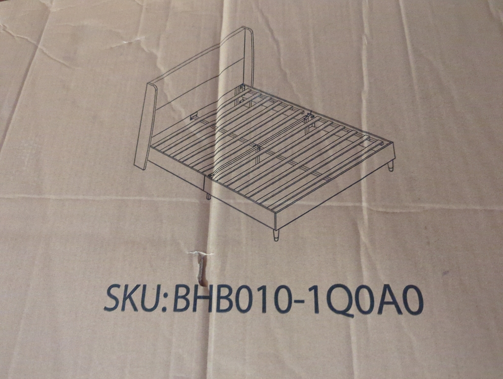 Queen Bed Frame Wingbacked Cream