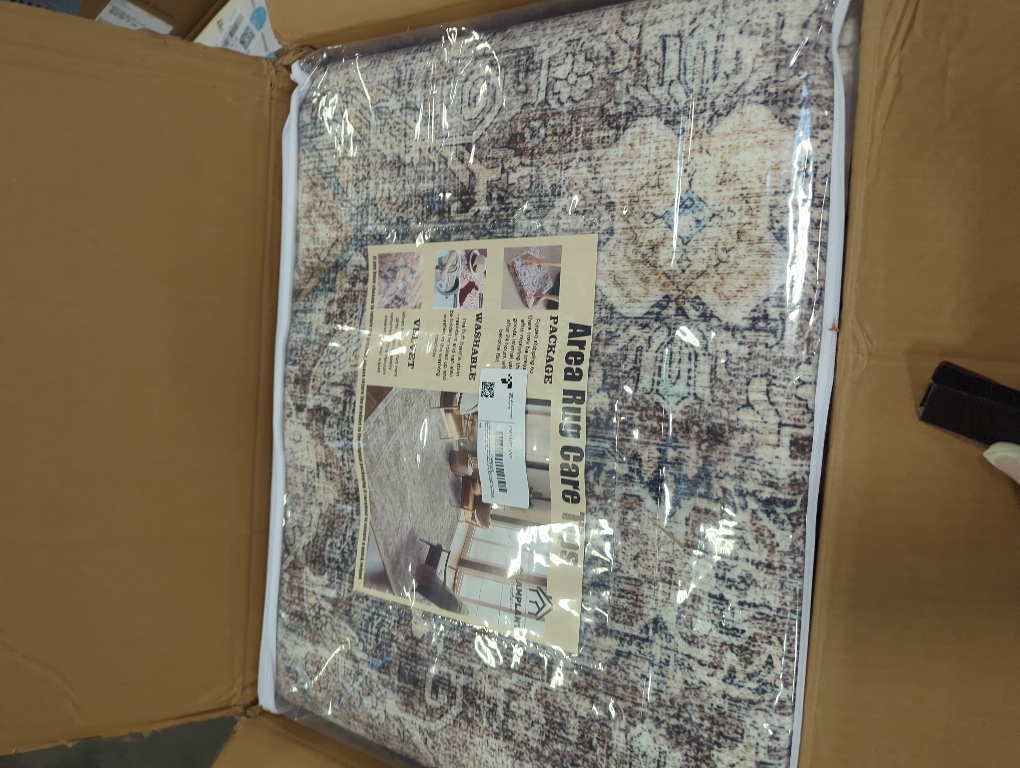 CHAMPLANT Washable Area Rug 2'x3' Door Mat Vintage Distressed Doormat Indoor Entrance Traditional Thin Rug Floral Print Non Slip Carpet for Kitchen Bathroom Bedroom Living Room